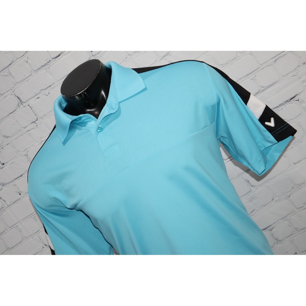 Callaway Polo Mens Large Blue Opti-Dri Short Sleeve Golf Shirt Polyester